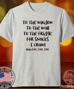 To the window to the wall to the fridge for snacks t-shirt