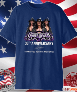 Undertaker 30th Anniversary Thank You For The Memories T-Shirt