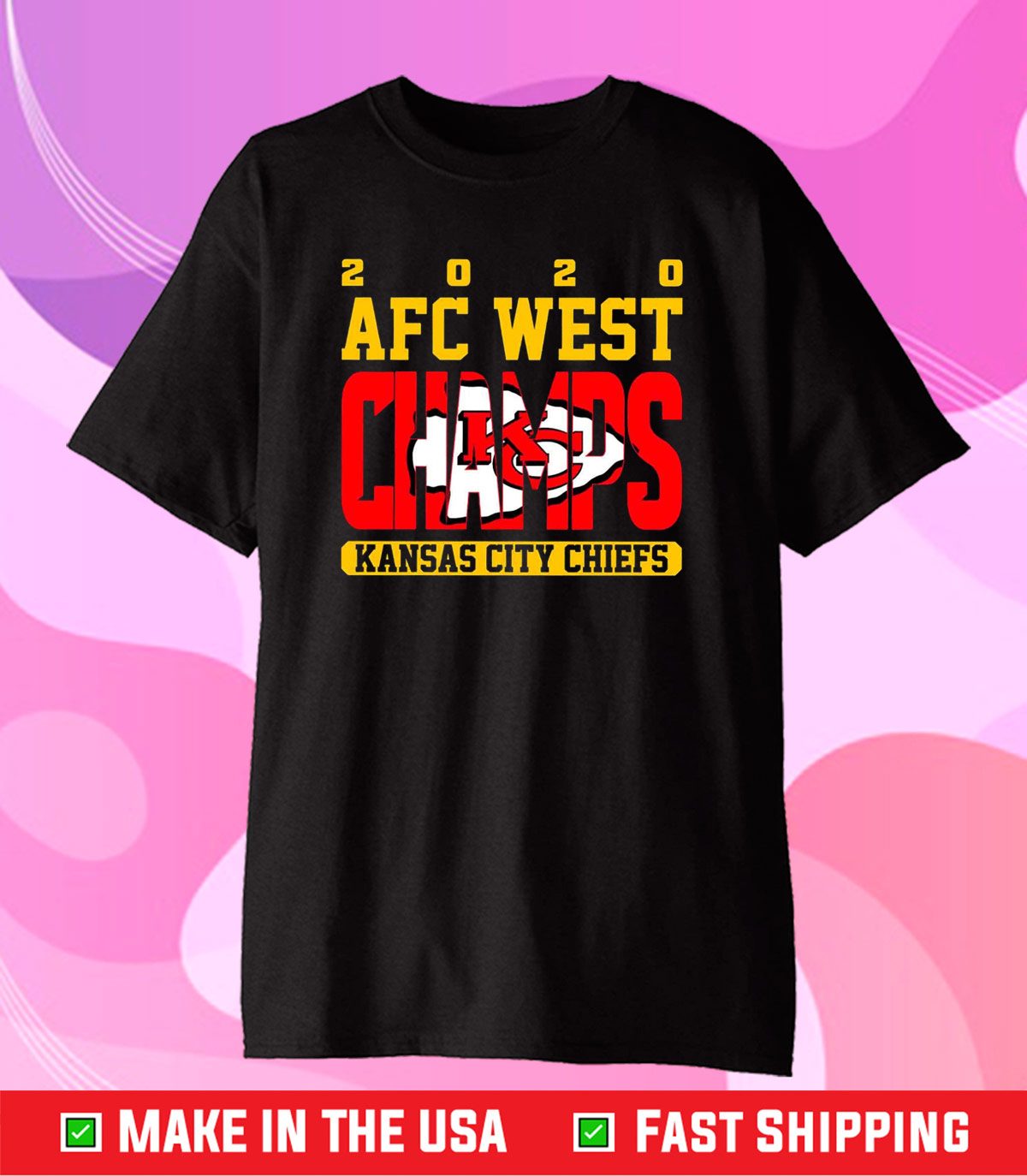 2020 AFC West Championship Kansas City Chiefs Gift T-Shirt - ShirtElephant  Office