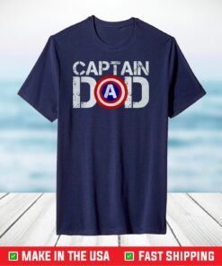 Christmas Gift For Dad Birthday Captain Dad Superhero T-Shirt