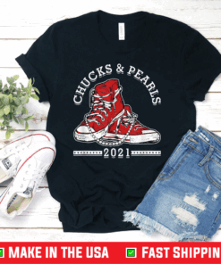 Chucks And Pearls Shirt Matching Mom Daughter Women Girl T-Shirt