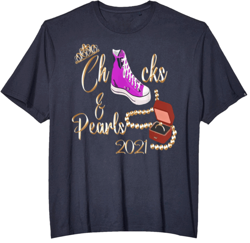 Chucks and Pearls Funny Teacher Valentine Apparel T-Shirt