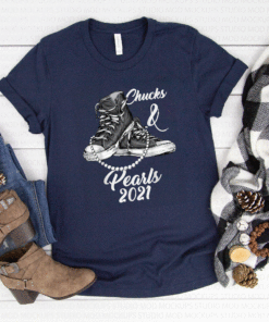 Chucks and Pearls Funny Teacher Vintage Valentine Apparel T-Shirt