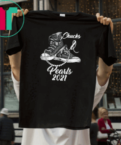 Chucks and Pearls Funny Teacher Vintage Valentine Apparel T-Shirt