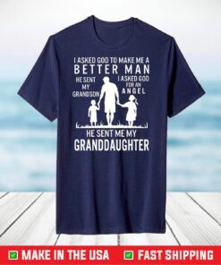 Fathers Day Grandpa Me Better Grandson Angel Granddaughter Premium T-Shirt