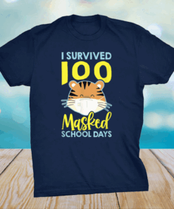 I Survived 100 Masked School Days - 100 Days Of School T-Shirt