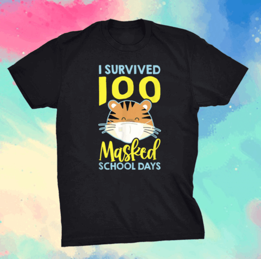 I Survived 100 Masked School Days - 100 Days Of School T-Shirt