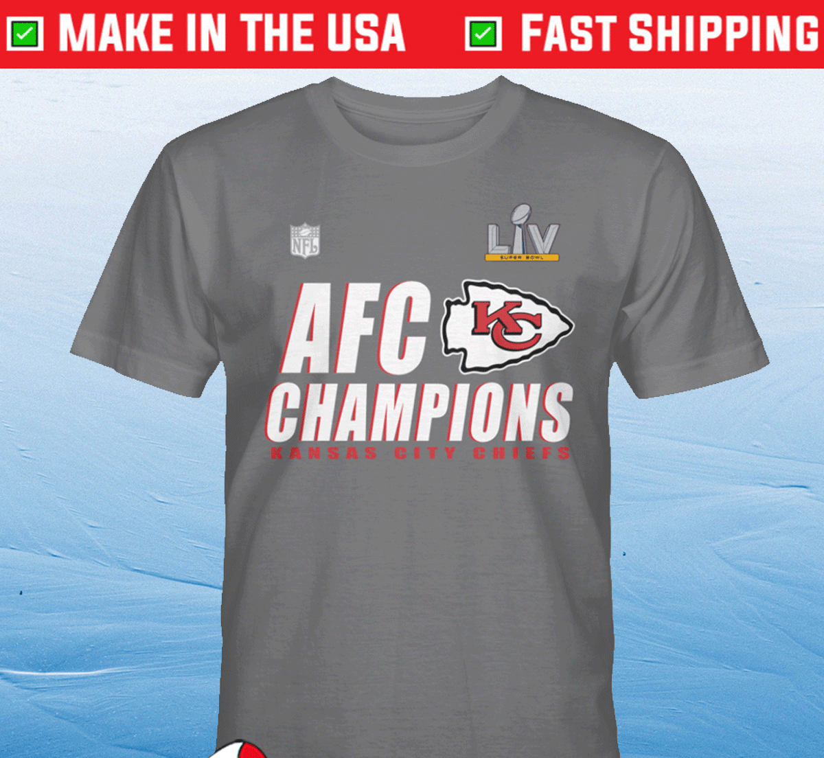 Buy KC Chiefs AFC Champions Locker Room Trophy Collection 2021 TShirt ...