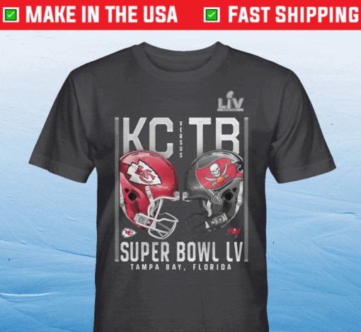 2021 Kansas City Chiefs vs Tampa Bay Buccaneers Super Bowl LV Matchup Play Clock Tee Shirt