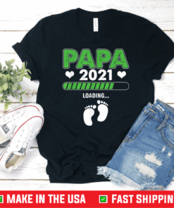 Mens Papa 2021 Loading Father Son Daughter Father's Day Dad T-Shirt