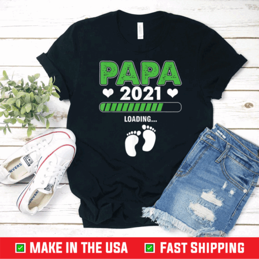 Mens Papa 2021 Loading Father Son Daughter Father's Day Dad T-Shirt