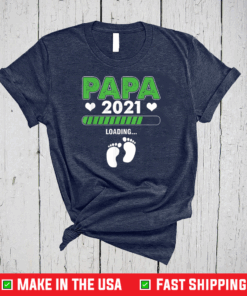 Mens Papa 2021 Loading Father Son Daughter Father's Day Dad T-Shirt