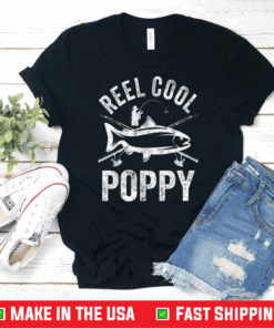 Mens Reel Cool Poppy Shirt Fisherman Christmas Gift Father's Day T-Shirt