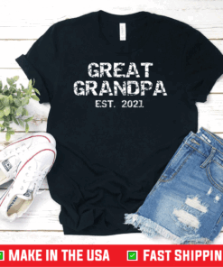 New Grandpa Gift for Men Fathers Day Great Grandpa Est. 2021 T-Shirt