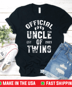 Official Uncle of Twins est 2021 Father's Day T-Shirt