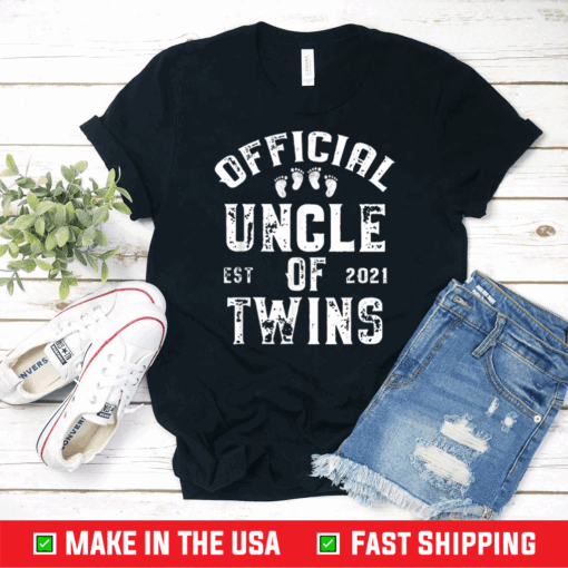 Official Uncle of Twins est 2021 Father's Day T-Shirt