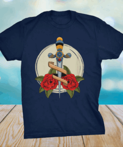 Old School Badass Traditional Tattoo Roses and Sword Shirt