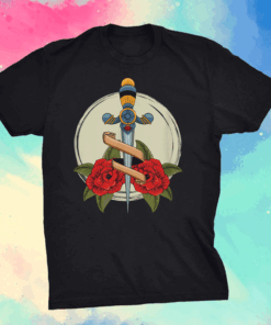 Old School Badass Traditional Tattoo Roses and Sword Shirt