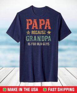 Papa because Grandpa is for old Guys Vintage Retro Dad T-Shirt