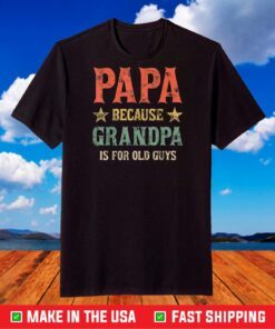 Papa because Grandpa is for old Guys Vintage Retro Dad T-Shirt