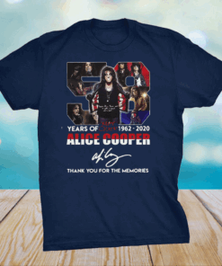 Premium 58 Years Of 1962 2020 Alice Cooper Thank You For The Memories Signature Shirt