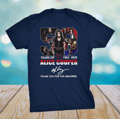 Premium 58 Years Of 1962 2020 Alice Cooper Thank You For The Memories Signature Shirt