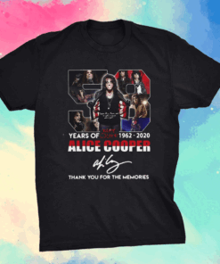 Premium 58 Years Of 1962 2020 Alice Cooper Thank You For The Memories Signature Shirt