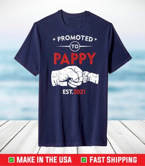 Promoted To Pappy Est 2021 Funny New Pappy T-Shirt