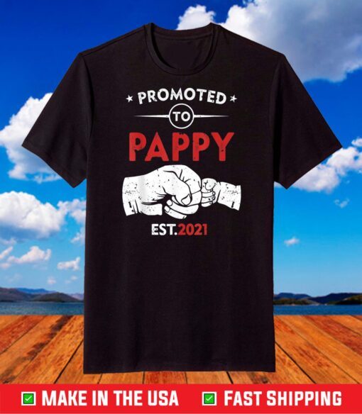 Promoted To Pappy Est 2021 Funny New Pappy T-Shirt