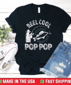 Reel Cool Pop Pop Shirt Fisherman Christmas Fathers Day T-Shirt