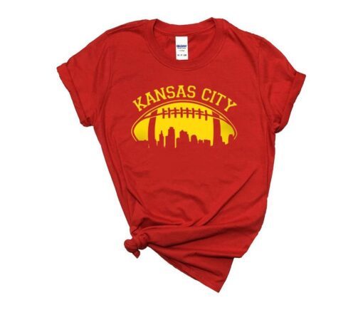 Retro Kansas City Skyline,Kansas City Football Fans,Kansas City Lover Supporter Unisex T-Shirt