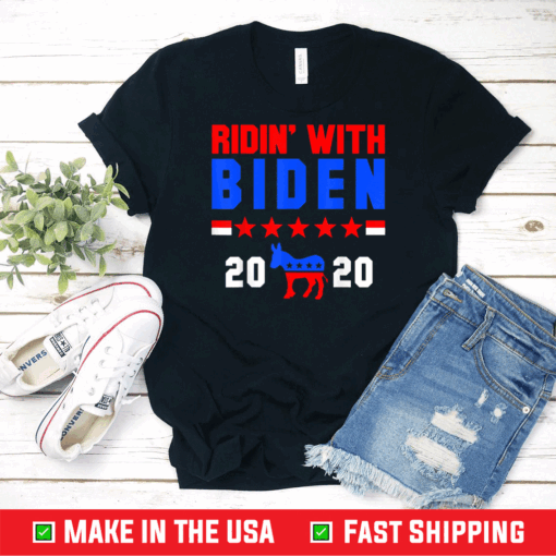 Ridin With Biden Shirt Joe Biden 2020 Gift Election Democrat T-Shirt