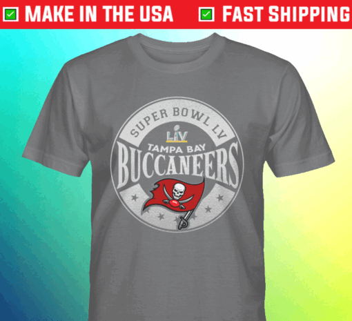 2021 Tampa Bay Buccaneers Super Bowl LV Bound In The Zone Metallic Tee Shirt