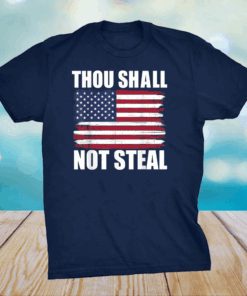 Thou Shall Not Steal - 8th Commandment - US American Flag T-Shirt