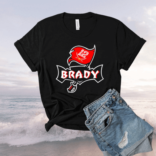 Tom Brady #12 Tampa Bay Buccaneers Flag Logo 2021 T-Shirt, Buccaneers NFC Champions 2021 Football Shirt, Tom Brady Shirt