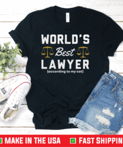 World’s Best Lawyer According to My Cat Lawyer T-Shirt