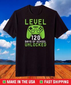 120 Days Of School Shirt For Kids Video Gamer T-Shirt