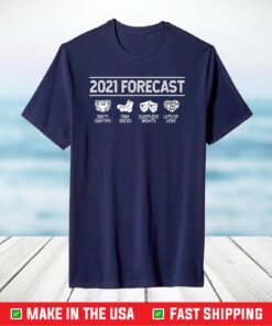 2021 Forecast New Mom Dad Expecting Baby Announcement T-Shirt