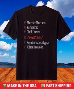 55th Birthday Apocalypse Checklist 55 Years Old Bday T-Shirt