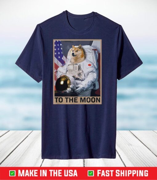 Dogecoin Astronaut To the Moon Blockchain HODL Crypto T-Shirt