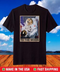 Dogecoin Astronaut To the Moon Blockchain HODL Crypto T-Shirt