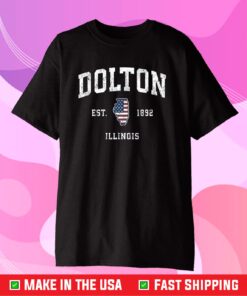 Dolton Illinois IL Vintage American Flag Sports Design Gift T-Shirt