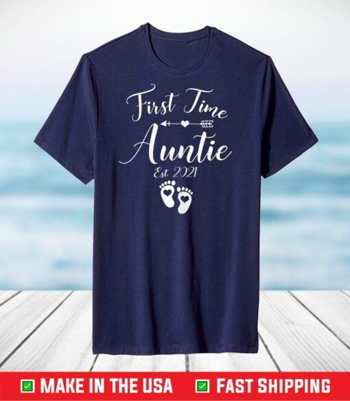 First Time Auntie Est 2021 Matching Family Mother's Day T-Shirt