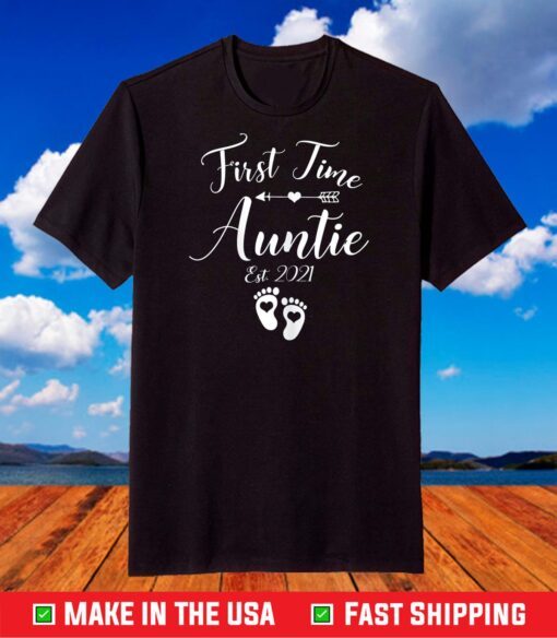 First Time Auntie Est 2021 Matching Family Mother's Day T-Shirt