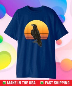 Retro Crow Bird Sun for Crow and Raven Lovers Unisex T-Shirt