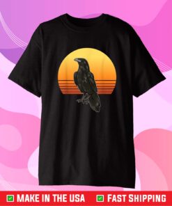 Retro Crow Bird Sun for Crow and Raven Lovers Unisex T-Shirt