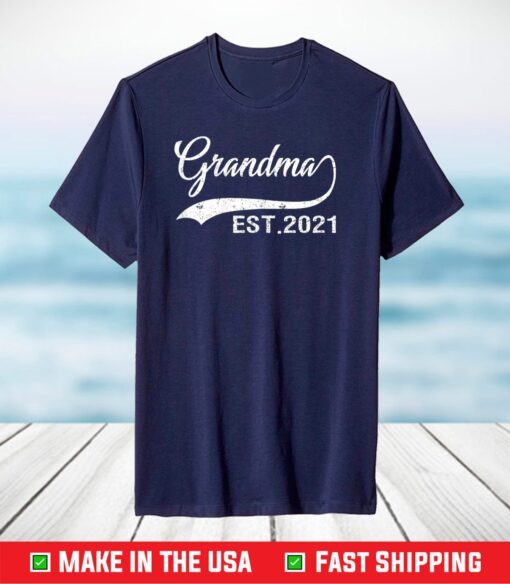 Womens Grandma Est. 2021 Vintage New Grandma Gifts Mothers Day T-Shirt