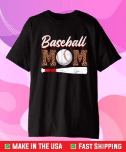 Baseball Mom Leopard Funny Softball Mom Mother's Day 2021 Classic T-Shirt