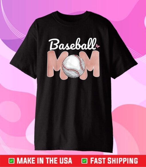 Baseball Mom Pink Funny Softball Mom Mother's Day 2021 Gift T-Shirt