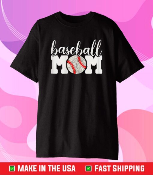 Baseball Mom Shirt Gift - Cheering Mother of Boys Outfit Gift T-Shirt